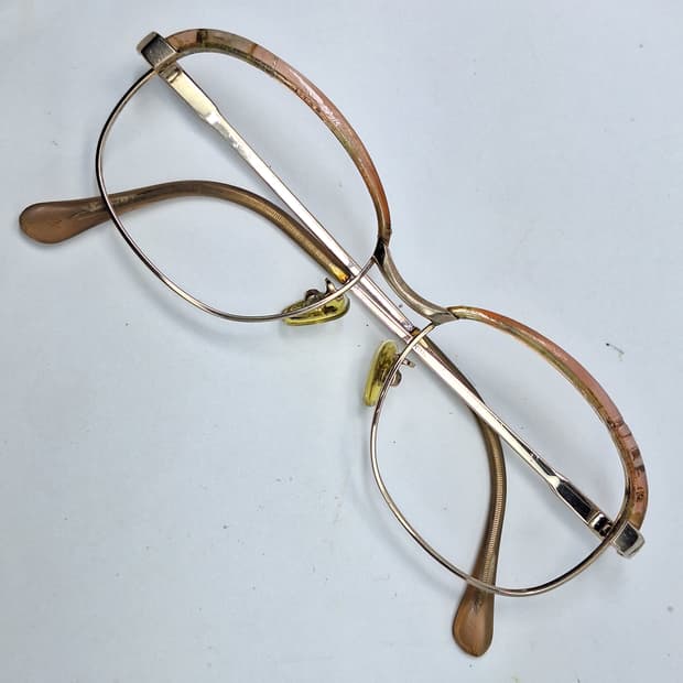 80s 일본 빈티지/ 브로우라인 여성용 하금테 안경테 50mm 하우스