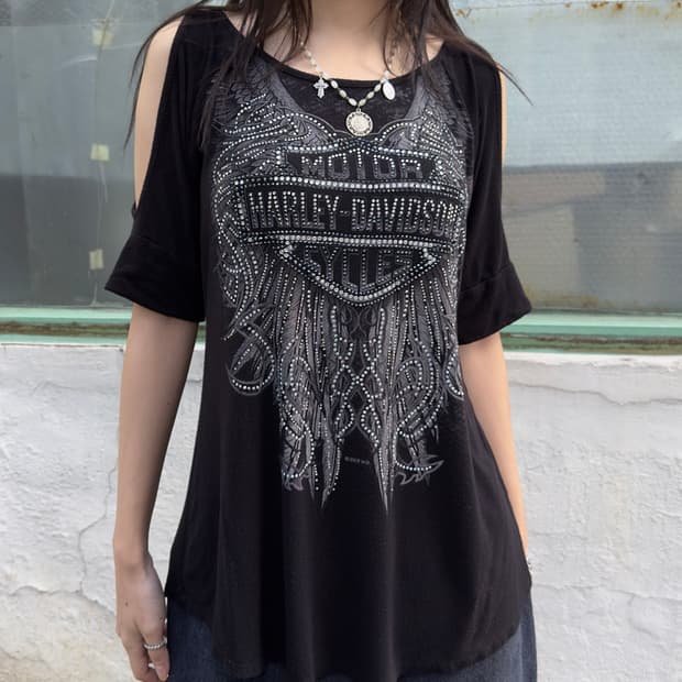 2019 할리데이비슨 블링 윙 튜닉 탑
