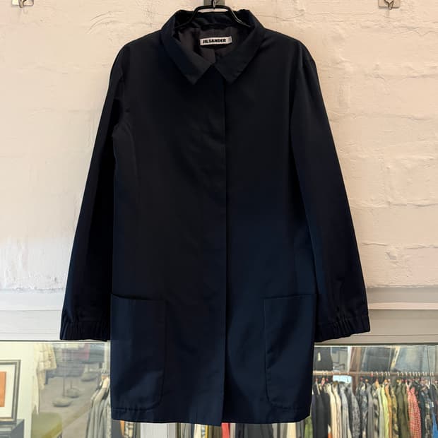 JIL SANDER 질샌더 네이비 폴리쉘 반코트 36