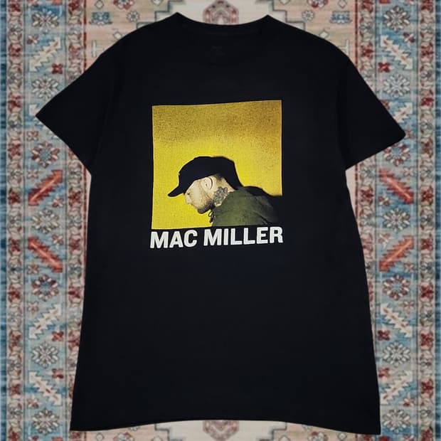 맥 밀러 Mac Miller 'Swimming' 옐로우 그래픽 티셔츠 S