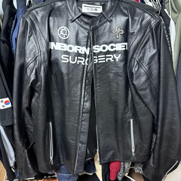 써저리x언본소싸이어티 소가죽 자켓 S