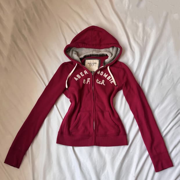 Abecrombie &fitch pink 슬림핏 후드집업