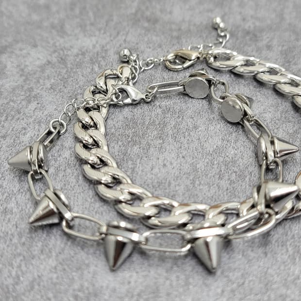 stud spike bracelet set