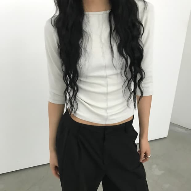 앙고라 투웨이 7부 티셔츠 (연그레이)