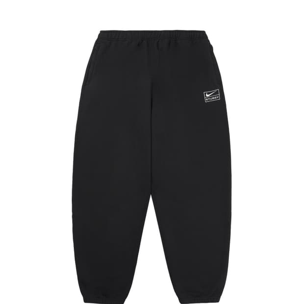나이키 x 스투시 NRG 워시드 플리스 팬츠 블랙  직접 커트