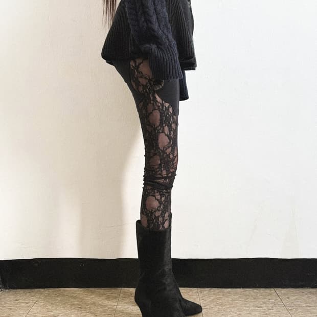 시스루 레이스 레깅스