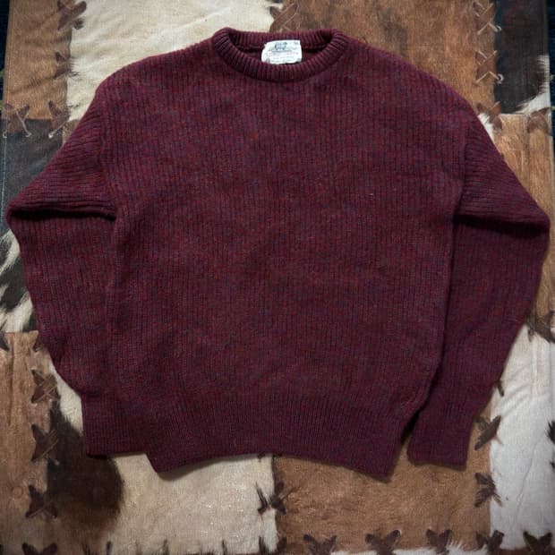 80s USA Load Jeff 파인 울 멜란지 니트 스웨터