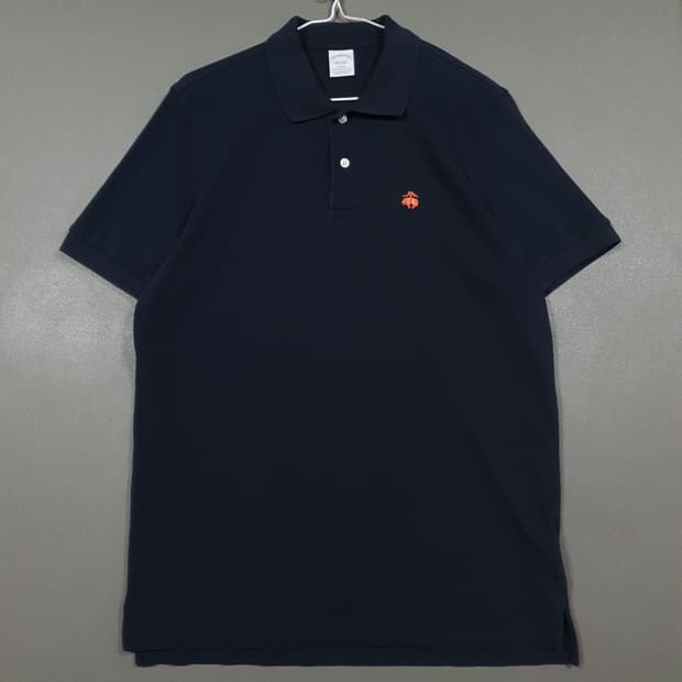 브룩스브라더스 골든 플리스 수피마 코튼 반팔 카라티 폴로 셔츠 다크네이비