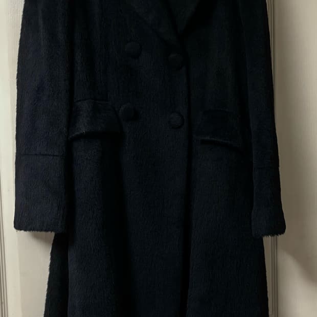 네이비 울 롱코트