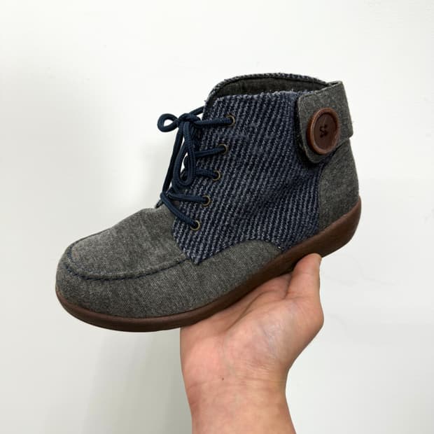 JPN 헤링본 버튼 부츠