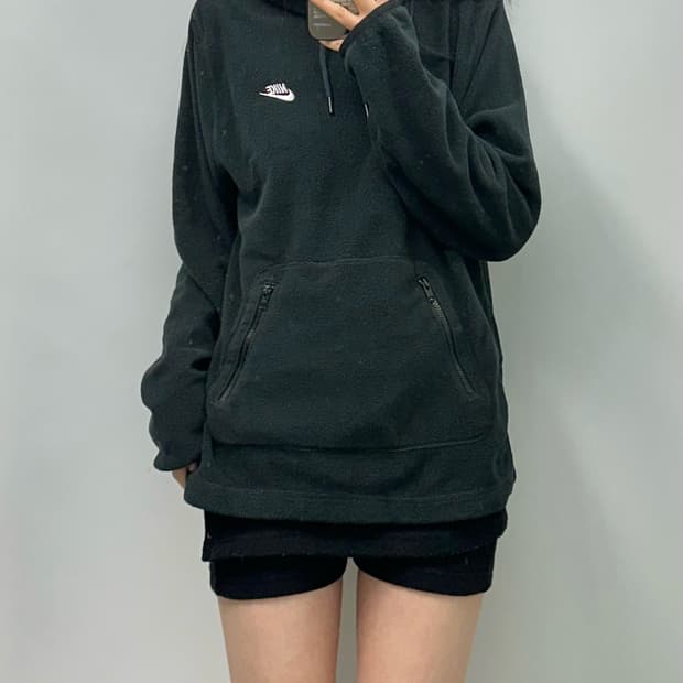 나이키 블랙 플리스 후드티