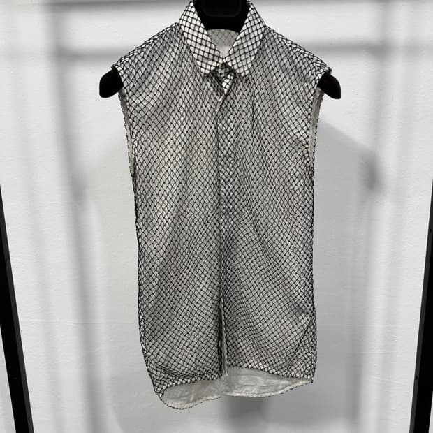 디올옴므 04s 그물 반팔 셔츠