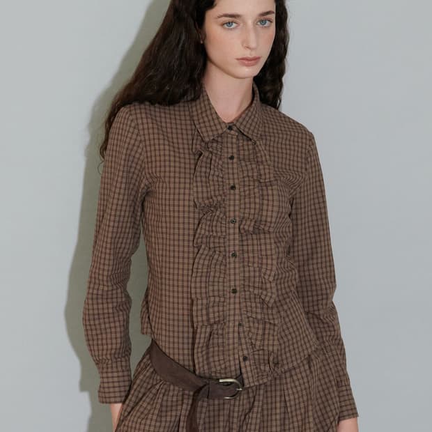 더포르타 프릴셔츠 벌룬쇼츠 셋업