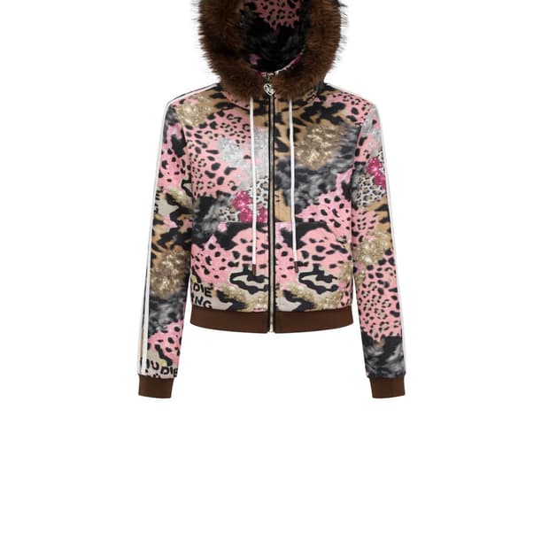 hudiegongzhu leopard print hoodie