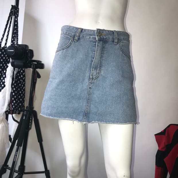 LOW CLASSIC Light Blue Denim Mini Skirt
