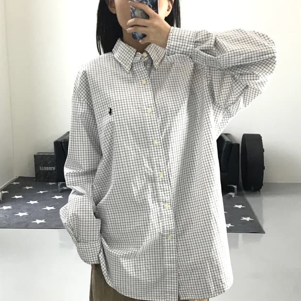 폴로랄프로렌 화이트 체크셔츠