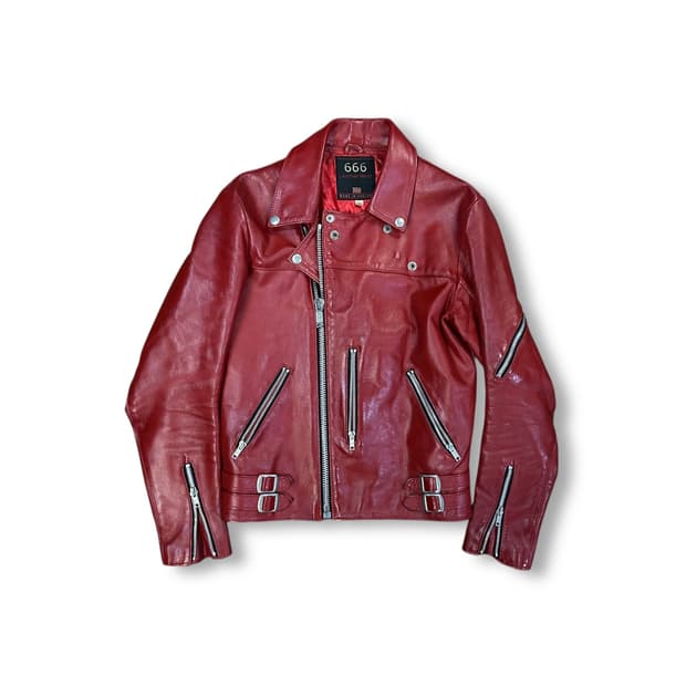 666레더 바이커 자켓