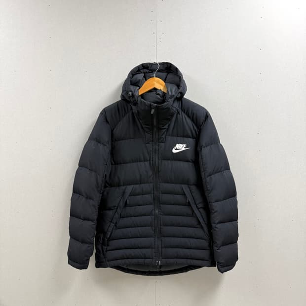 남성 100 L / 나이키 NSW 다운필 후드 경량 패딩 블랙