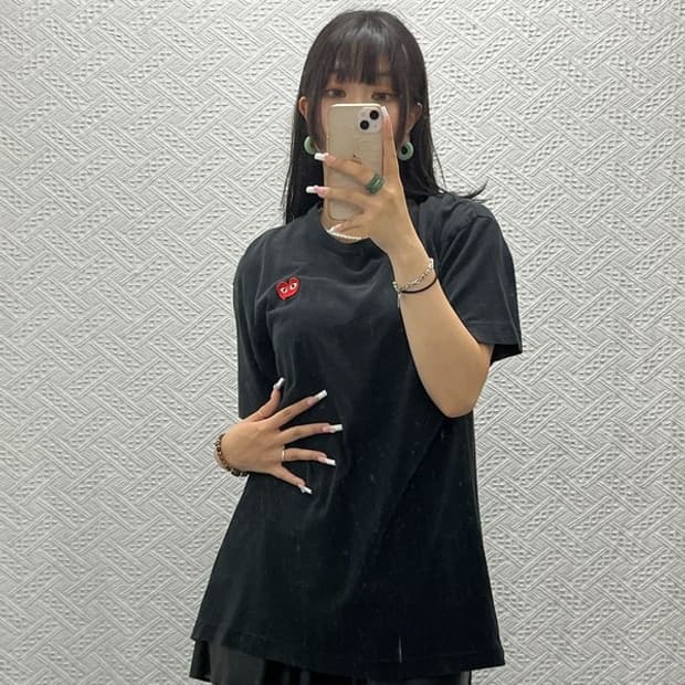 꼼데가르송 빈티지 캐주얼 키치 하트와펜 반팔티 XL C13749