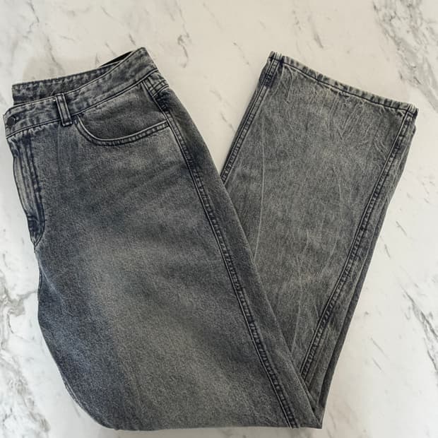 솔리드옴므 23ss 그레이 워싱 데님 코튼팬츠 52