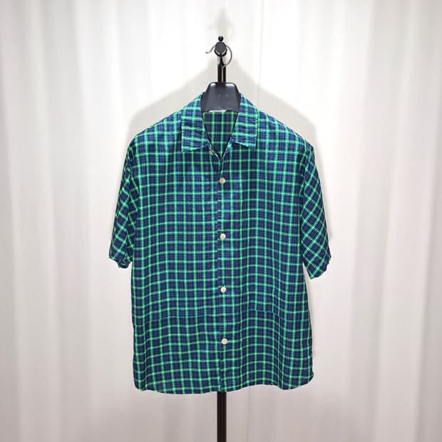 (택포) 타임옴므 21ss 루즈핏 시어서커 체크 셔츠 100 B764