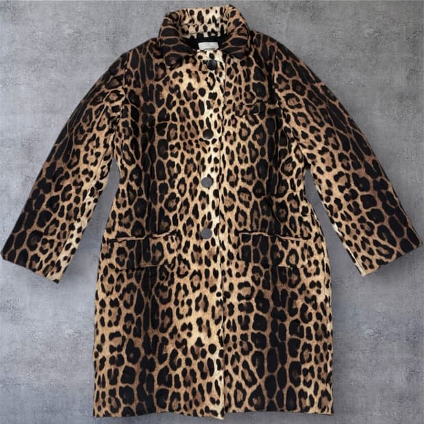 모스키노 Moschino 레오파드 프린팅 롱 패딩 코트 38