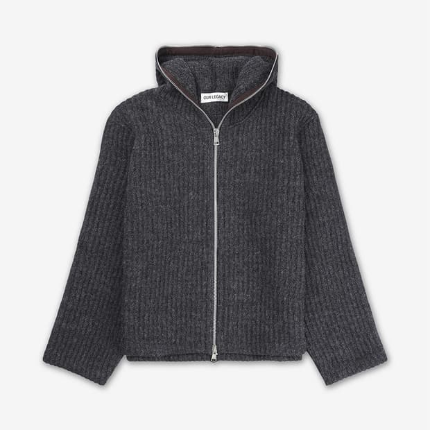 [46] 아워레가시 풀집업 후드 앤트러사이트 메가 립 울