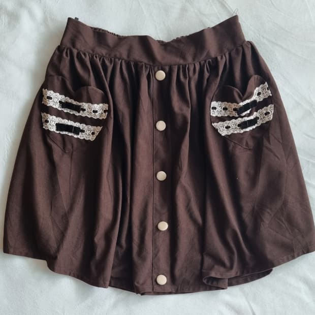 빈티지 모리걸 하구미 초코 갸루 스커트