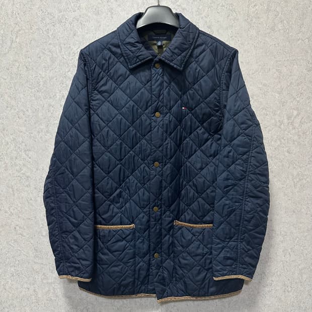 100 타미힐피거 남자 포인트카라 누빔 퀄팅패딩