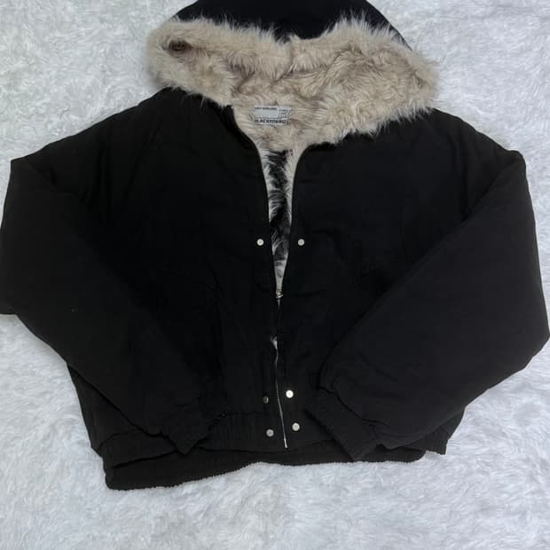 크롭 퍼 워크자켓