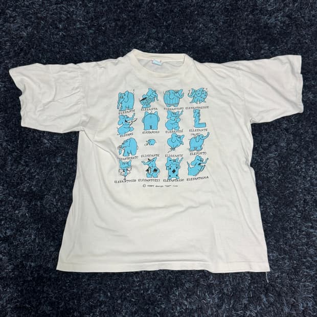 90s vintage 엘리펀트 그래픽 t-shirt