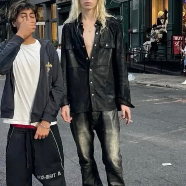 릭오웬스 레더 셔츠