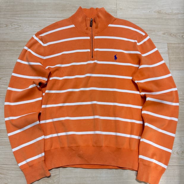폴로 랄프로렌 스트라이프 반집업 니트 