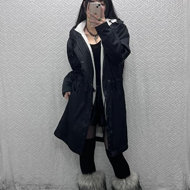 나이키 올드스쿨 스트링 슬림핏 양털 돕바 패딩 S C08856