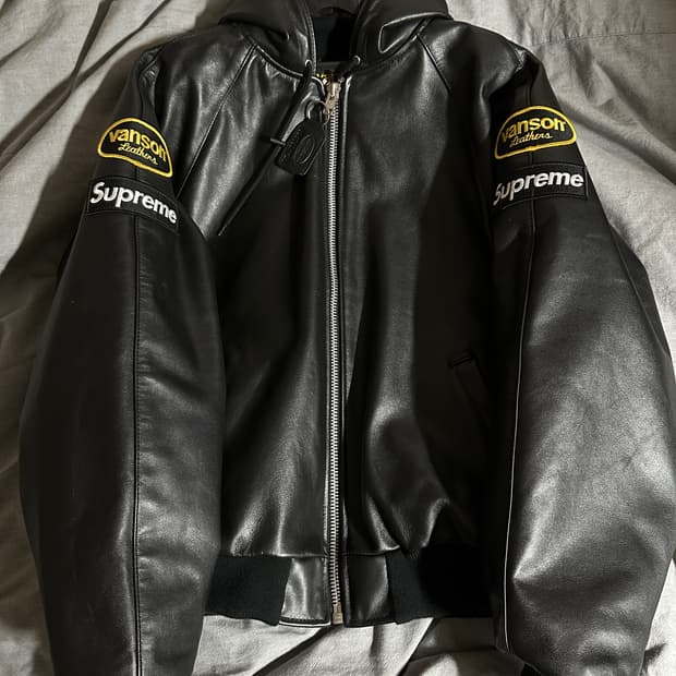 24FW 슈프림 밴슨 워크 레더 자켓 블랙