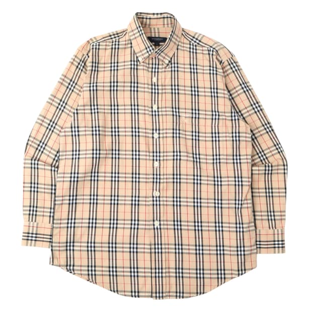 버버리 베이지 노바체크 로고 셔츠