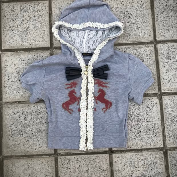 Twin Horse Lace Zip Hoodie