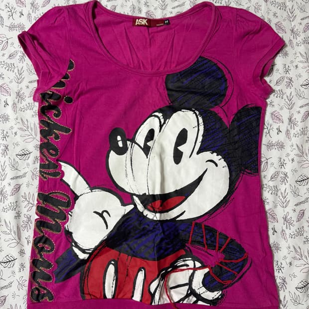 ASK MICKEY PINK T