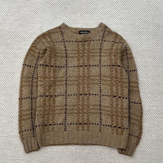 에디바우어 램스울 체크니트 r2542