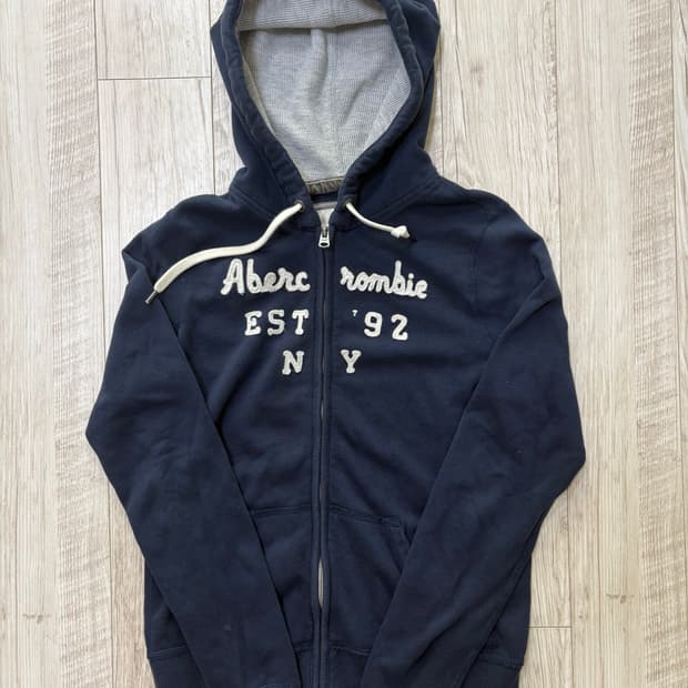 아베크롬비 딱붙핏 후드집업 네이비 L