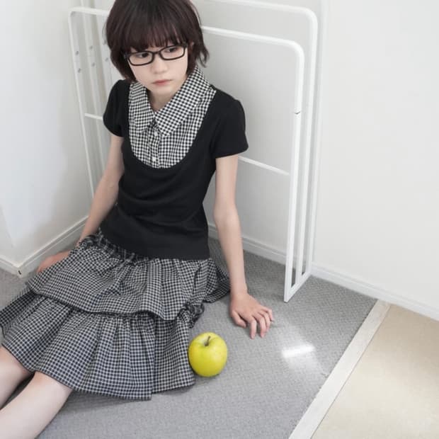 인앤양인하모니 프릴 체크 스커트