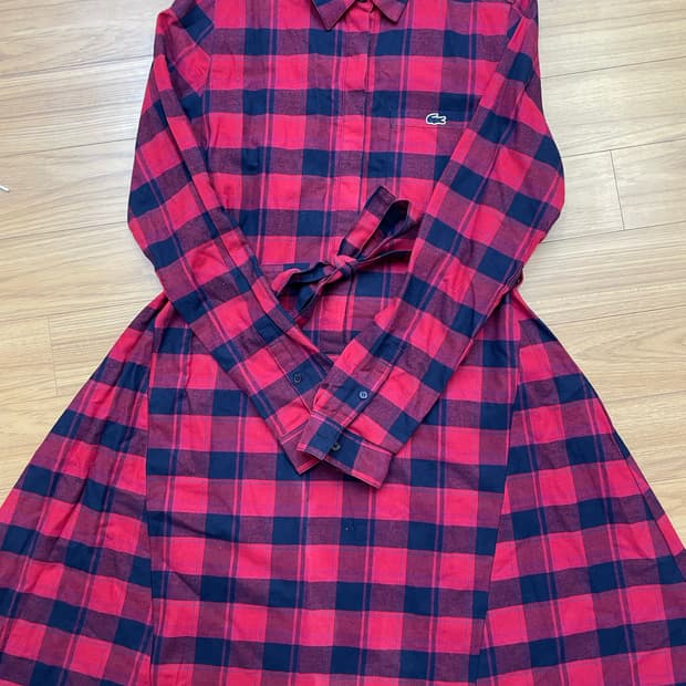 라코스테 체크 셔츠 원피스 36
