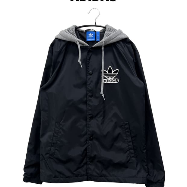 아디다스 뉴욕 윈드브레이커 후드 코치자켓 블랙