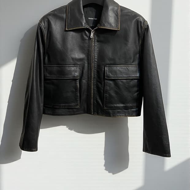 마시모두띠 레더 집업 자켓