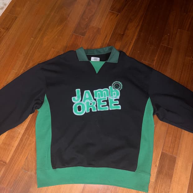 잼버리 유니폼 칼라드 스웨트셔츠 블랙