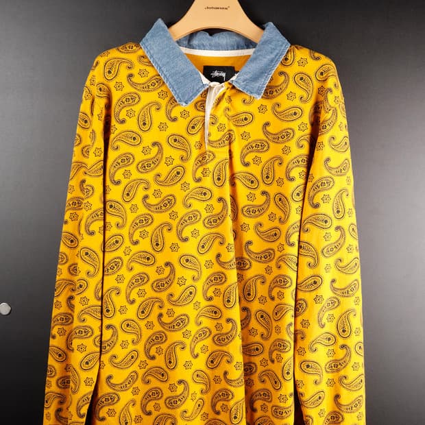 스투시 페이즐리 럭비 티셔츠