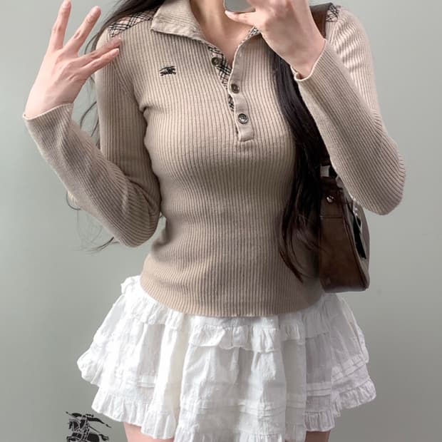 버버리 골지 니트