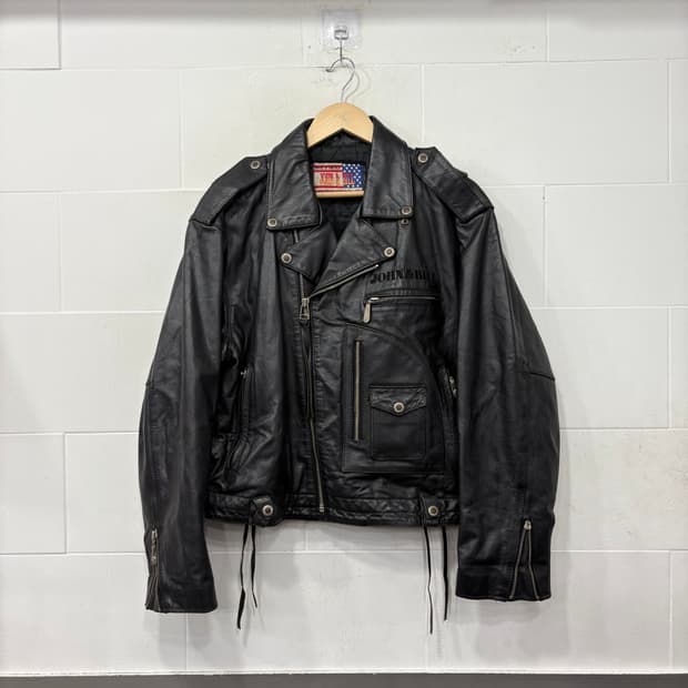 90's John&Bill 국내산 리얼레더 소가죽 자켓