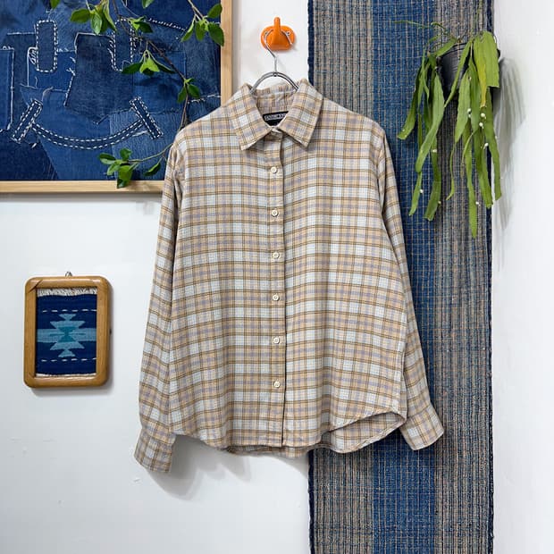 👧🏻LANDS'S END  Classic Flannel  Shirt