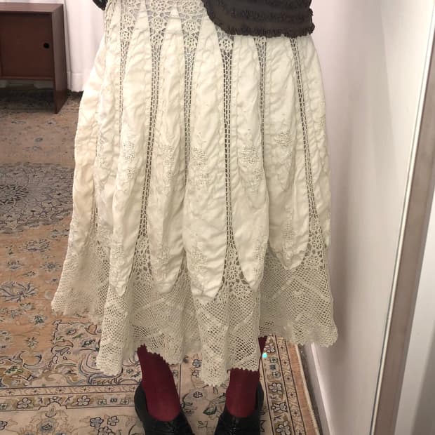 아이보리 플라워 스커트